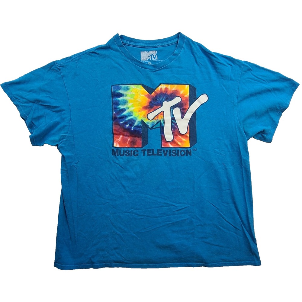 MTV Tie Dye Logo T Shirt Men’s XL Blue Music Television Graphic Tee 2019